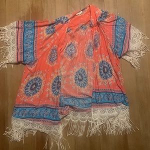 Coral Komono with fringe